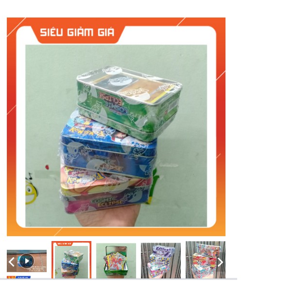 Bộ Bài Pokemon Hộp Sắt Tặng Kèm Thẻ Tráng Nhũ Siêu Đẹp - Size 1 Loại Đẹp 42 Thẻ Bài- Legoxanh