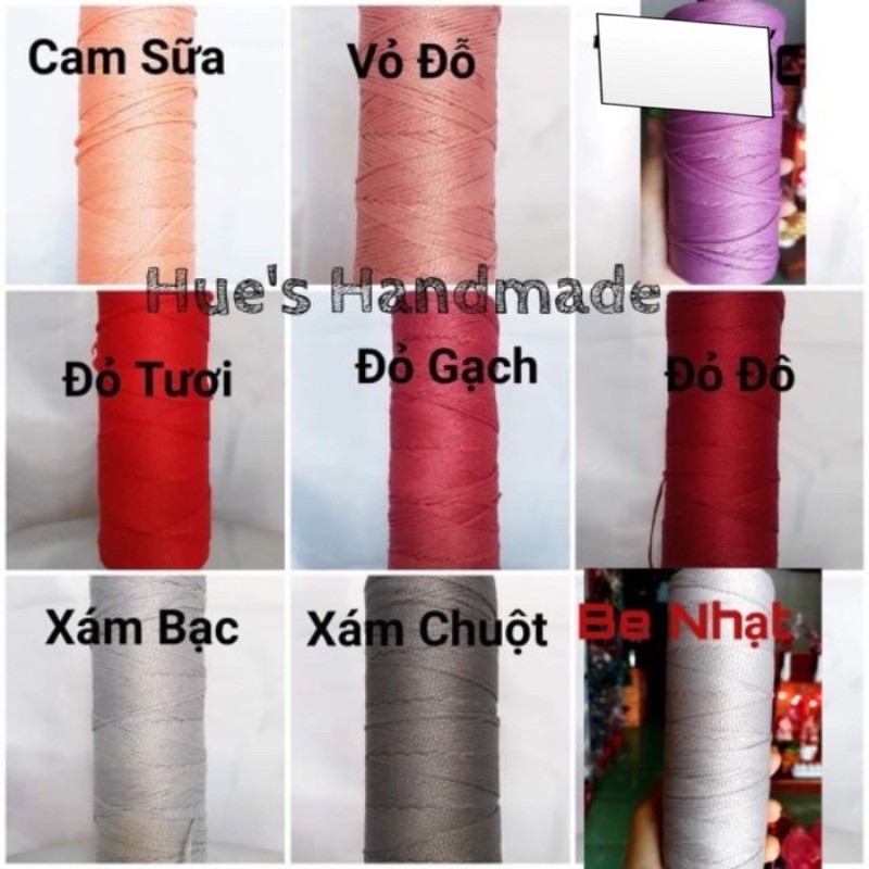 Sợi Dệt Cotton Trơn - Sợi Dệt - Sợi Móc Mũ - Sợi Móc Túi Xách - (125g đã trừ lõi)