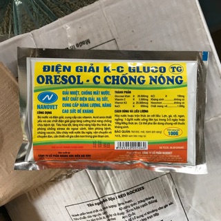 ĐIỆN GIẢI K C GLUCO ORESOL C CHỐNG NÓNG GÓI 100g