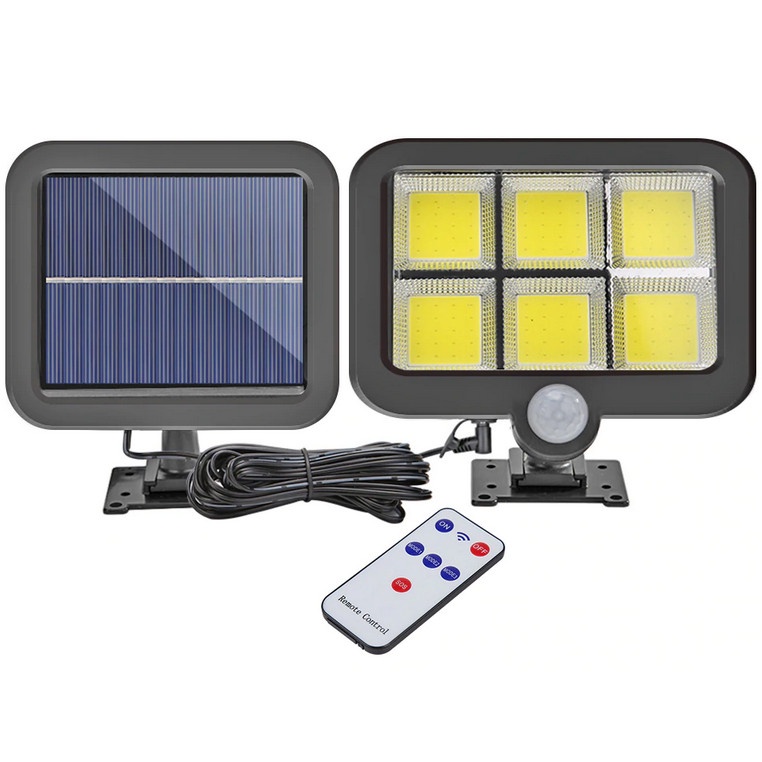Đèn Năng Lượng Mặt Trời 100 Led, 120 Led Siêu Sáng Pin Tách Rời Cảm Ứng Hồng Ngoại Đèn Pha Led
