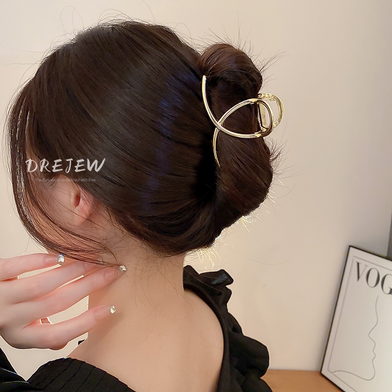 DREJEW Kẹp tóc kim loại đơn giản thời trang Hàn Quốc