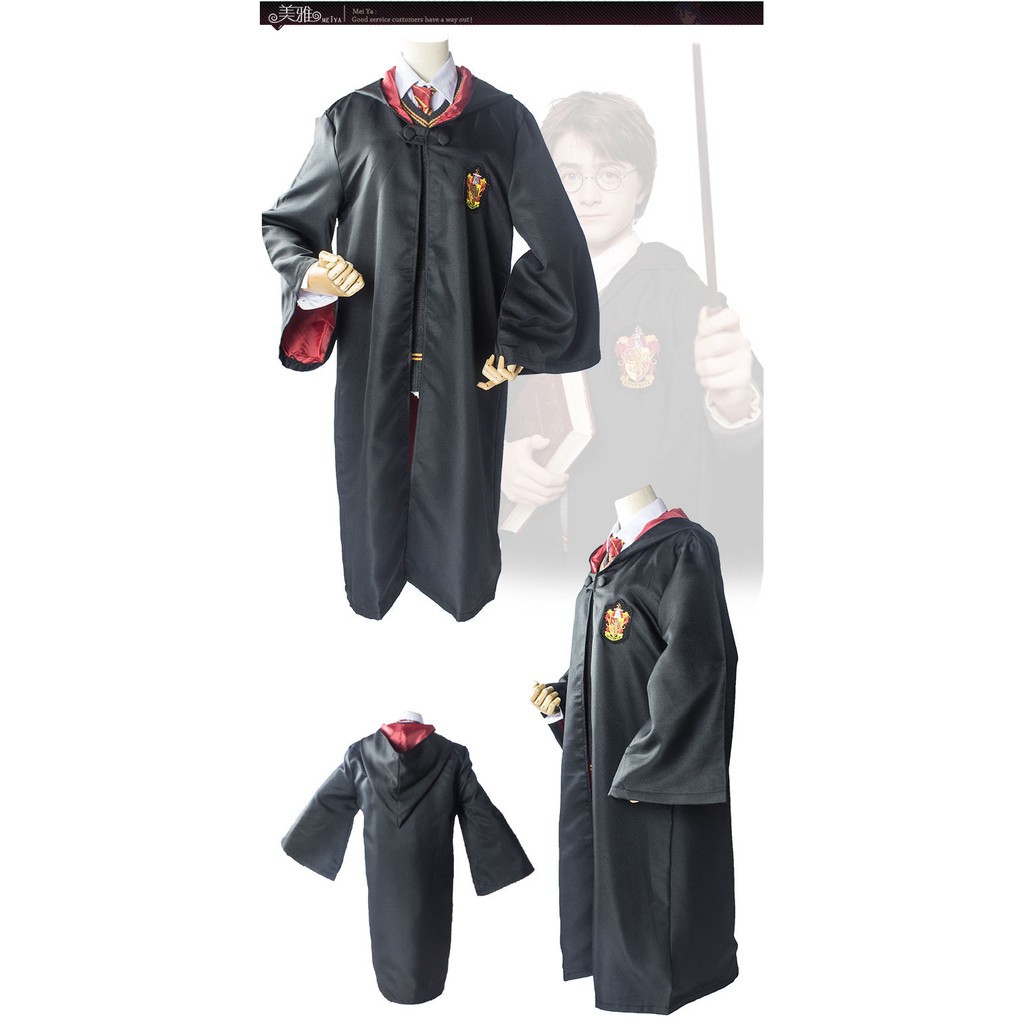 Áo chùng đồng phục Hogwarts - Áo choàng Harry Potter phù thuỷ có size trẻ em và người lớn