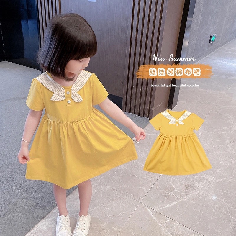 Đầm Công Chúa Tay Ngắn Kiểu Hàn Quốc Dễ Thương Thời Trang Mùa Hè Cho Bé Gái