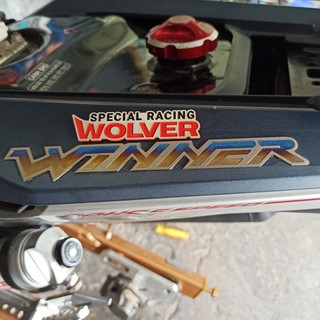 Tem nhôm xước dán xe Wolver Special Racing