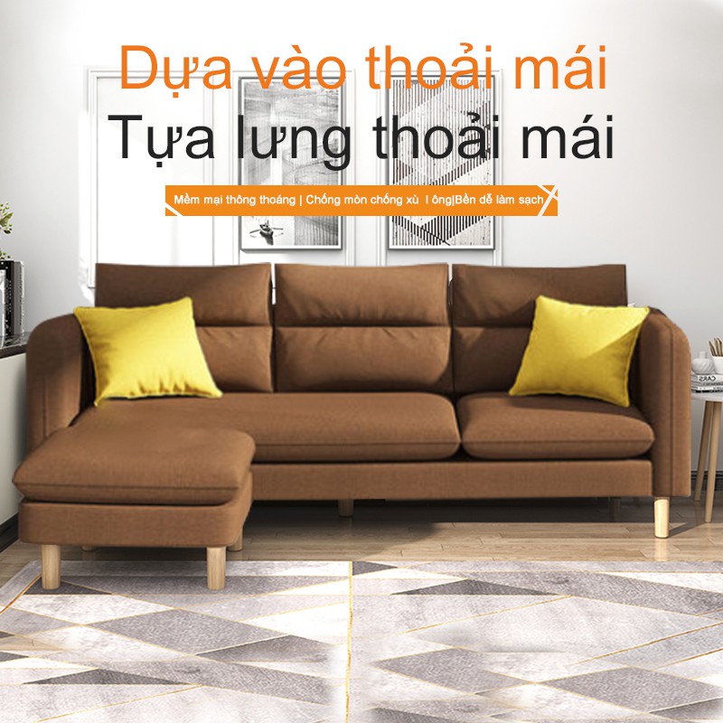 FU440 - Sofa sang trọng nhẹ Bắc Âu giường sofa hai người ba người đơn giản phòng khách