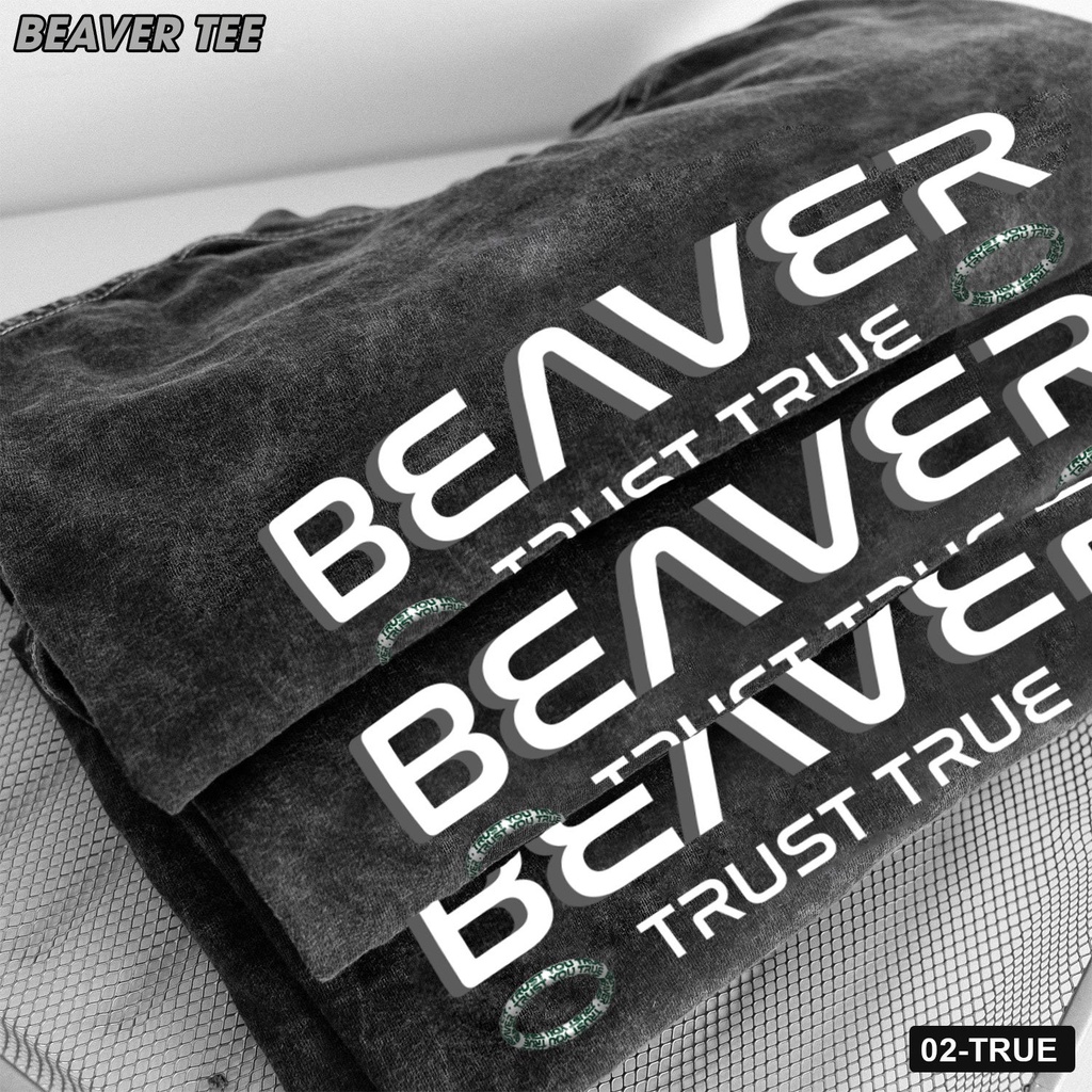 Áo thun Beaver unisex WASH TRUST TRUE form rộng tay lỡ dành cho nam nữ