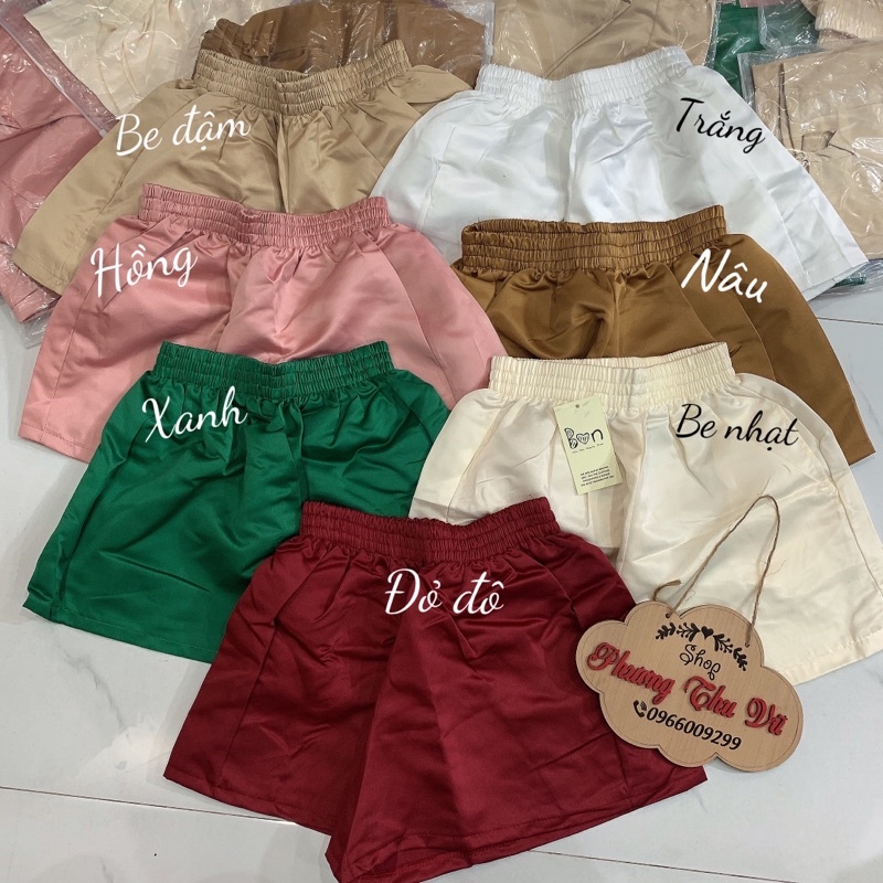 Quần sooc short tacta phồng cạp chun freesize nhiều màu (Ảnh thật tự chụp)