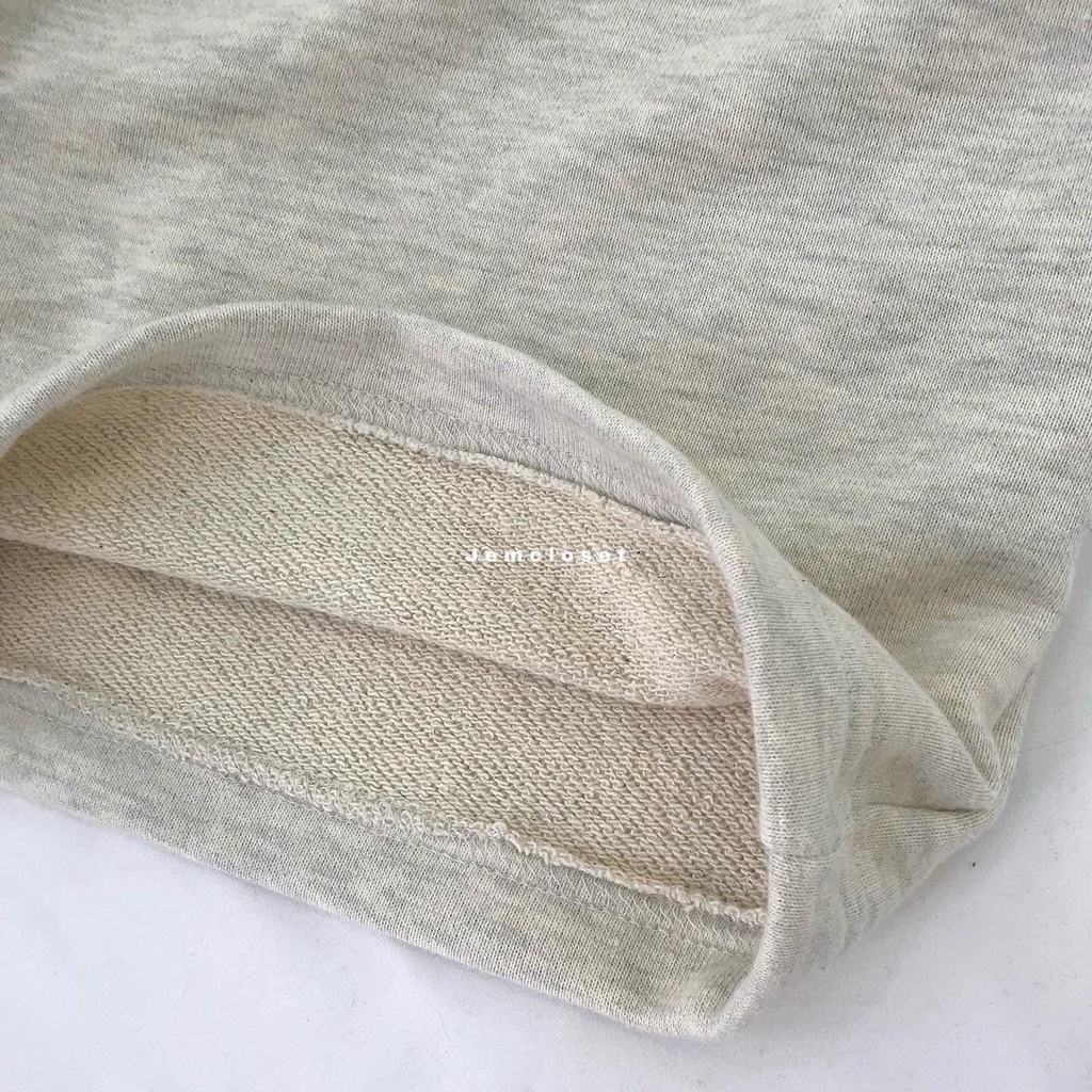 Bộ Nỉ Áo Sweater Kèm Quần Sort - Set Bộ Tay Phồng Form Rộng Phong Cách Hàn Quốc Hình Gấu