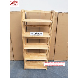 Kệ sách gỗ 5 tầng 60x28x150cm GỖ CAO SU 100%