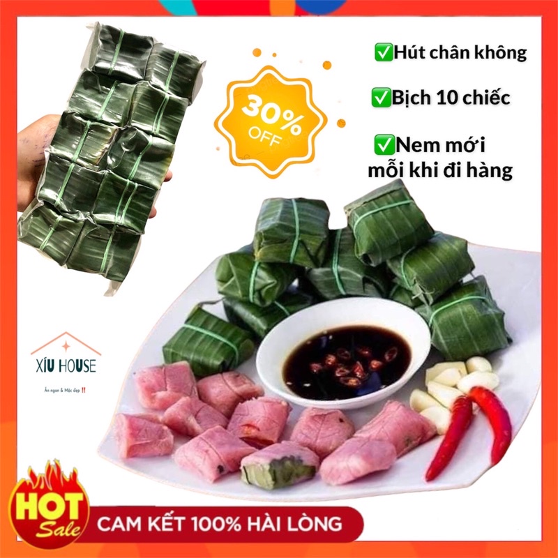 (10 chiếc/bịch)Nem Chua Chợ Huyện Chính Gốc - Đặc Sản Bình Định