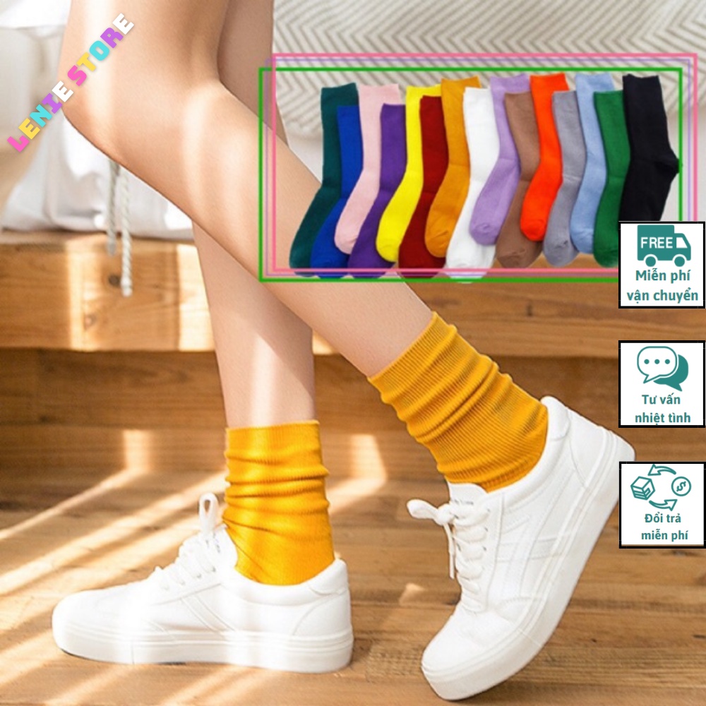 Tất nhún nam nữ cổ cao trắng đen nhiều màu ,vớ nam nữ trơn cao cổ nhiều màu