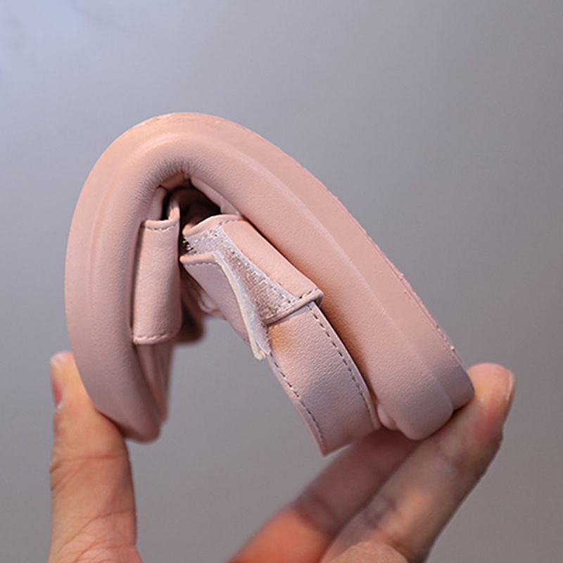 Xăng đan Đế Mềm Chống Trượt Màu Trơn Đính Nơ Đơn Giản Thoải Mái Cho Bé Gái