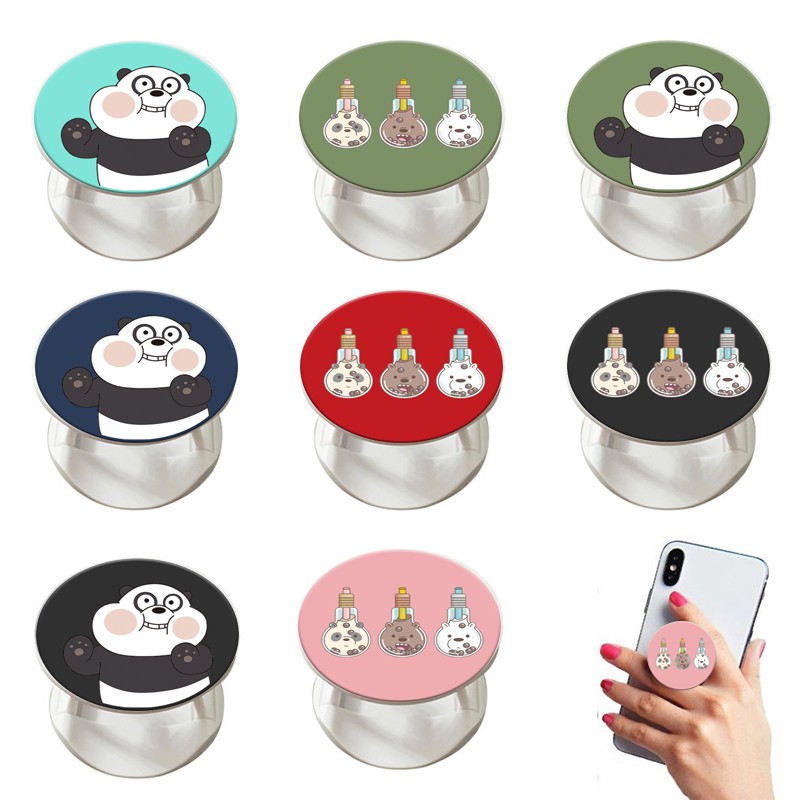 Giá Đỡ Điện Thoại Kiểu Dáng Gấu Hoạt Hình Xinh Xắn Cho Portabler Grip PopSocket Stand Ring Holder For VIVO Y11 Y19 Y17 Y30