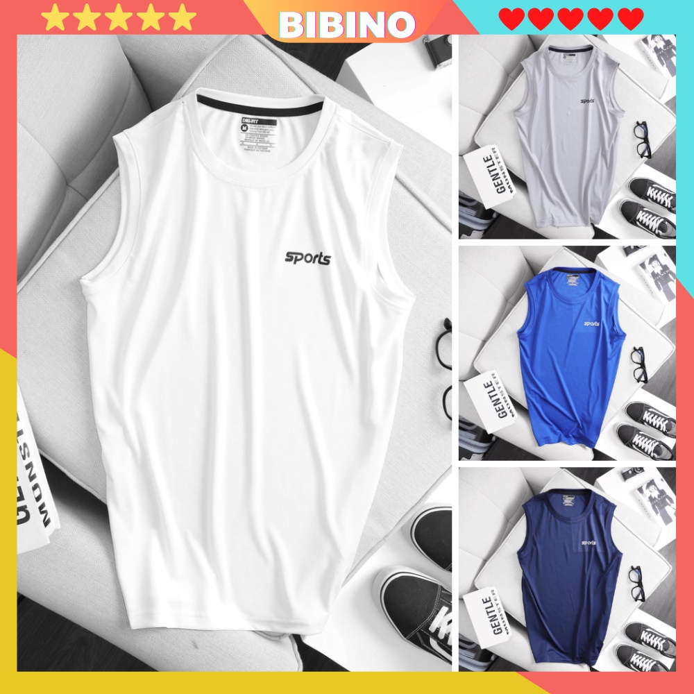 Áo ba lỗ nam nữ tank top form rộng unisex big size sát nách tập GYM phong cách thể thao thun lạnh mềm mịn BIBINO