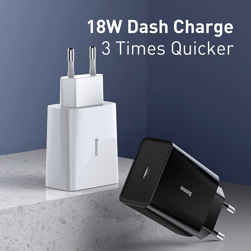 [Mã ELFLASH5 giảm 20K đơn 50K] Cốc sạc nhanh Baseus Speed Mini QC/PD 18W (USB/ Dual USB/ Type C, PD/ Quick Charger)