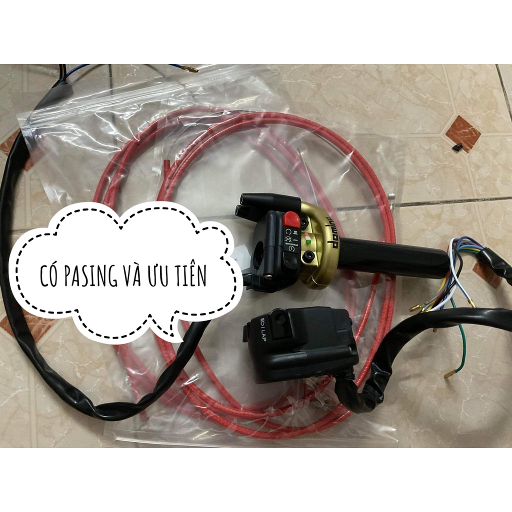 COMBO CÙM BÊN TRÁI VÀ PHẢI KÈM CÙM TĂNG, VỚI DÂY GA THÁI ĐỦ MÀU LẮP MỌI LOẠI XE.