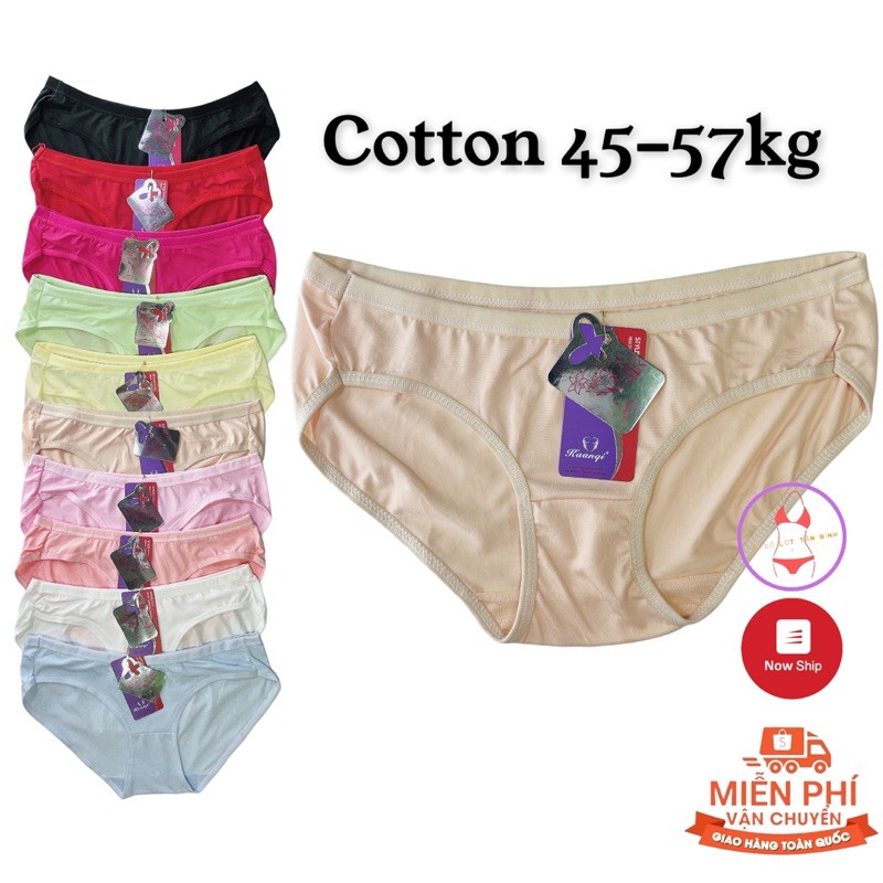 Quần lót nữ cotton thấm hút mồ hôi co giãn FreeSize 45-57kg MS9966 (set 10 cái)