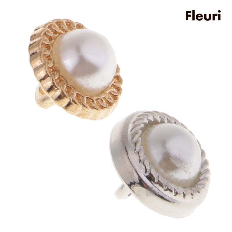 Set 10 Nút Nhựa Tròn Đính Đá Và Ngọc Trai 10mm