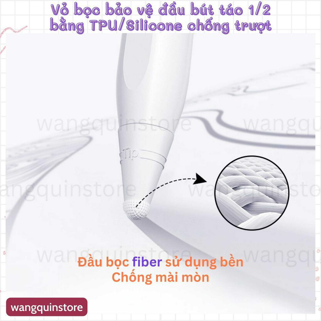 [Pentips] Vỏ bọc bảo vệ đầu ngòi bút TÁO Pencil 1 và 2 bằng TPU chống trượt đầu FIBER ốp silicone pencil