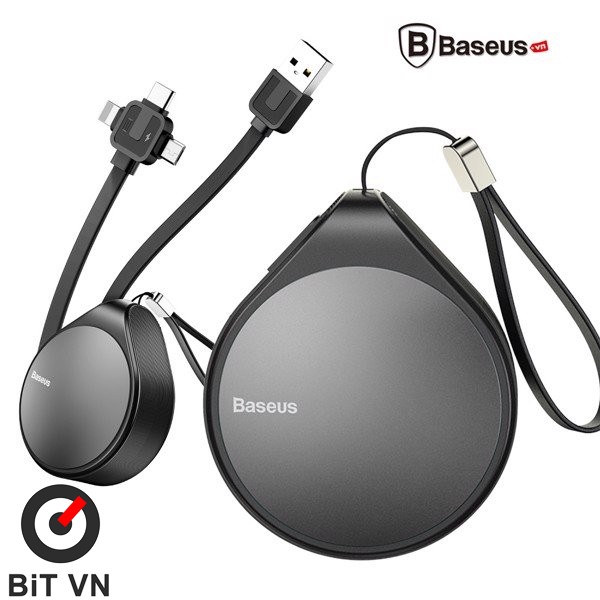Cáp sạc nhanh 3 in 1 Rút gọn Cao cấp Baseus Waterdrop Type C / Micro USB/ Lightning - BiT VN