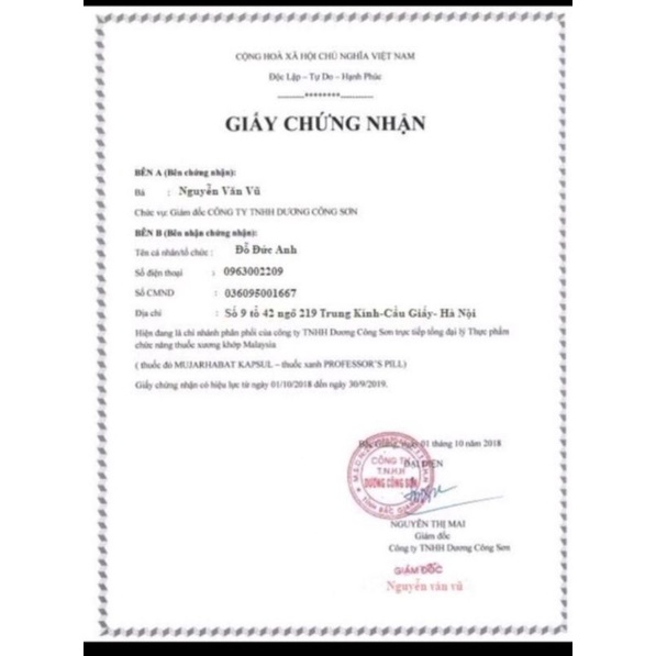 1 hộp viên khớp Malaysia KeLuaran Baru màu xanh/đỏ