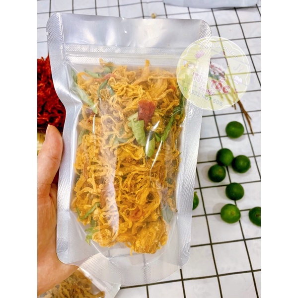 100G Khô Gà Lá Chanh - Mực Xé Tẩm Vị - Khô Bò Xé Sợi - Tép sấy - Nguyên Liệu Bánh Tráng Trộn Làm Gỏi Bao Ngon