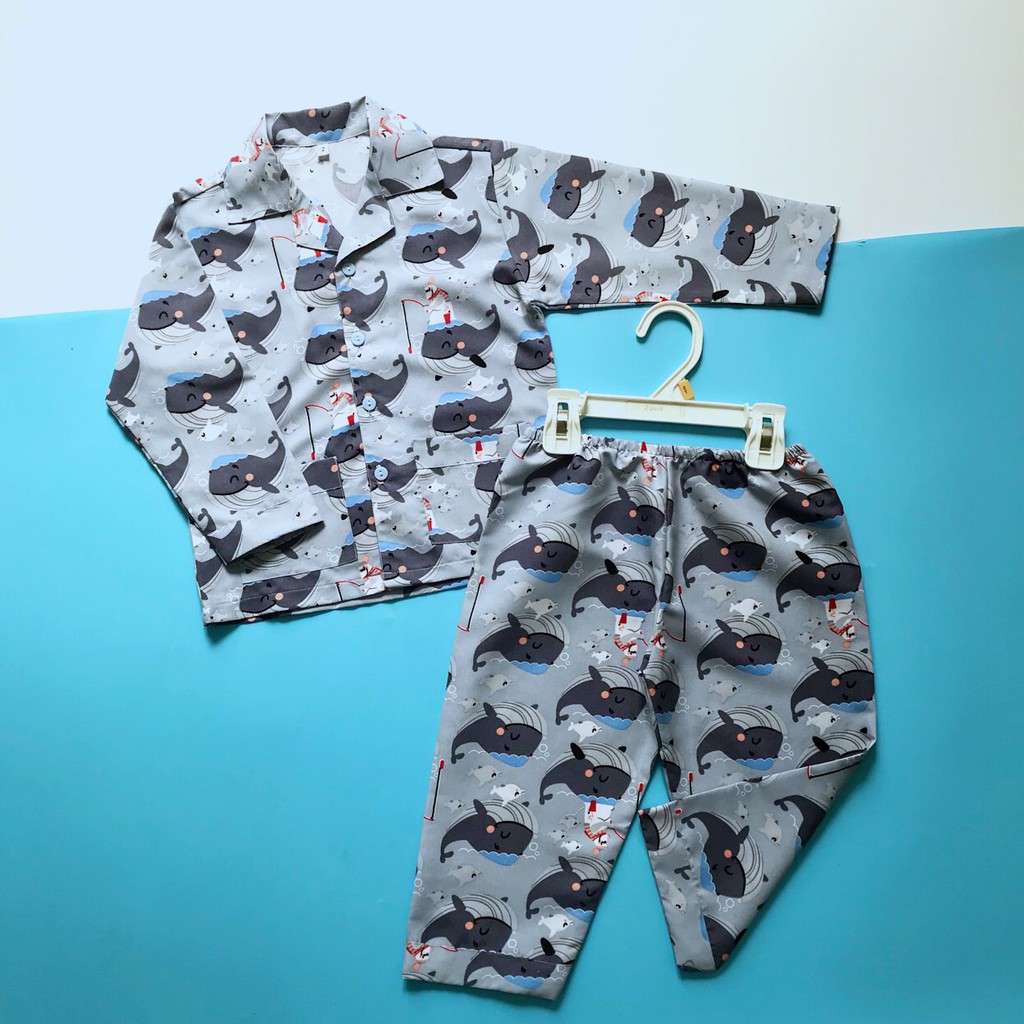 Pijama tay dài cho bé vải kate thái size 10-45kg Nhiều mẫu ngộ nghĩnh