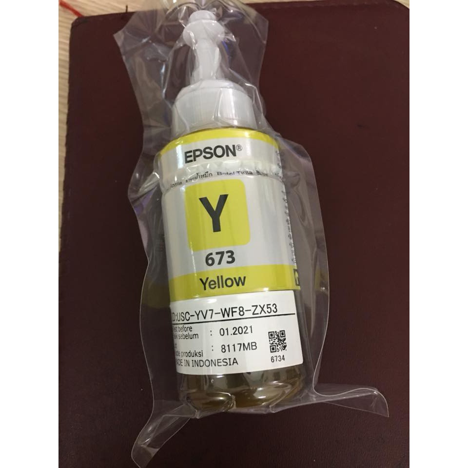 Mực 673 Vàng cho Epson L800/L805/L1800 Hãng không vỏ