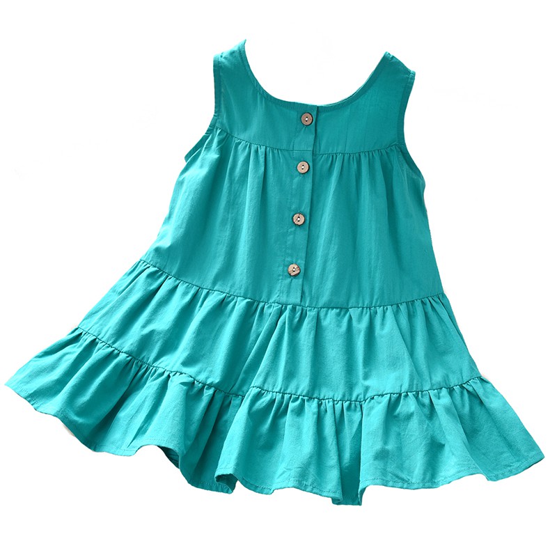 Váy cotton 3 tầng khuy sau cực xinh cho bé gái 5-46Kg VCS1