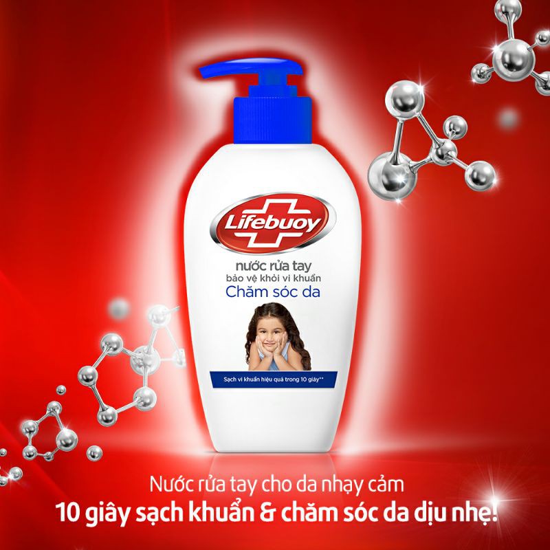 Nước rửa tay diệt khuẩn Lifebuoy 180g / 500g