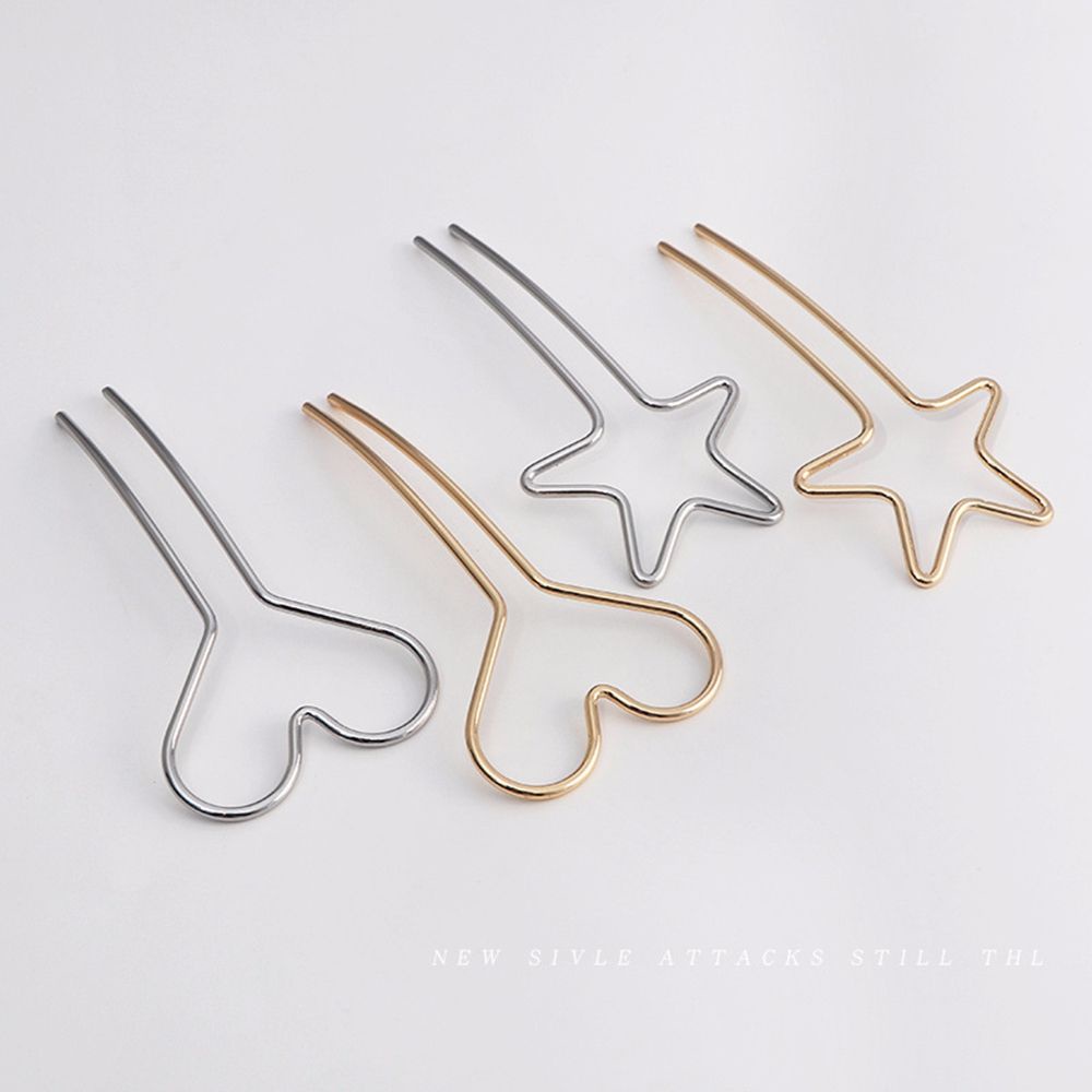 Kẹp Tóc Hình Ngôi Sao / Trái Tim / Ngôi Sao Năm Cánh Đơn Giản Thanh Lịch Phong Cách Hàn Quốc Cho Nữ