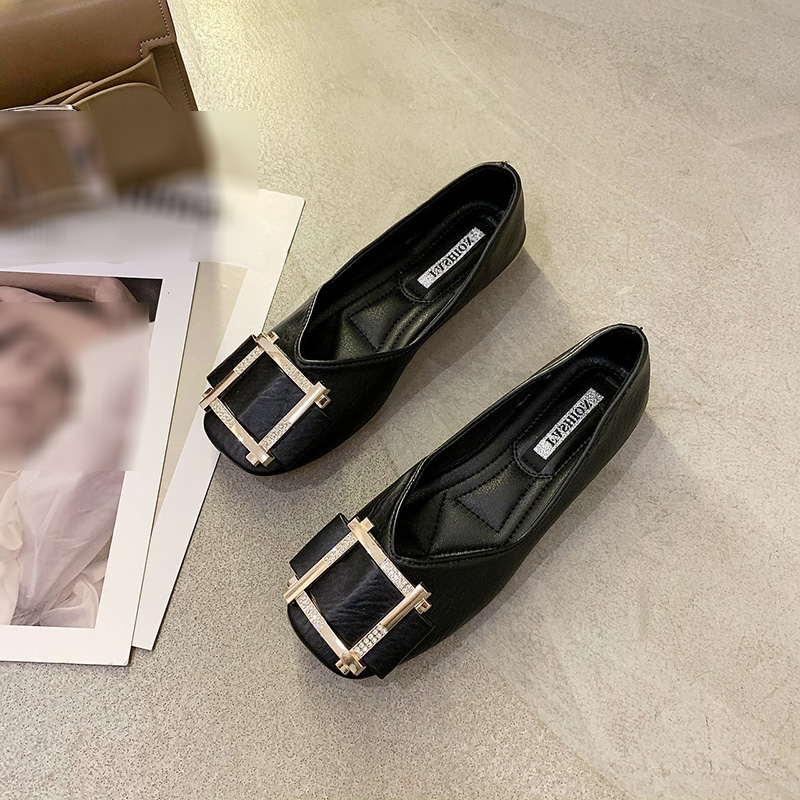 Giày bệt búp bê đế bằng mũi vuông phong cách Hàn Quốc dành cho nữ