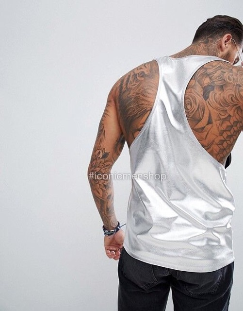 Tanktop vải da mỏng màu trắng bạc , mềm và có độ rũ