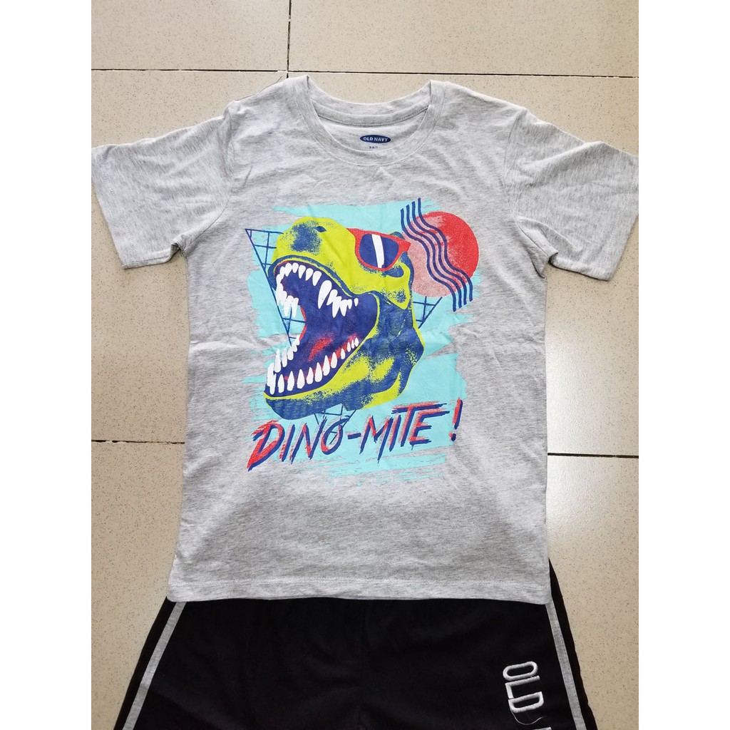 Bộ thun cotton bé trai khủng long size đại cồ