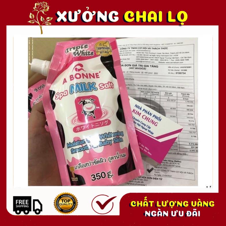Kem Dưỡng Da ✪ GIÁ XƯỞNG ✪ Muối tắm sữa bò tẩy tế bào chết 350g, nguyên liệu, công thức làm kem trộn body trắng da.