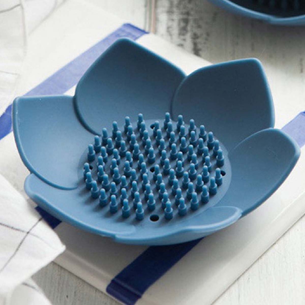 New High Quality Lotus Shape Silicone Soap Box Silicone Soap Tray Bathroom