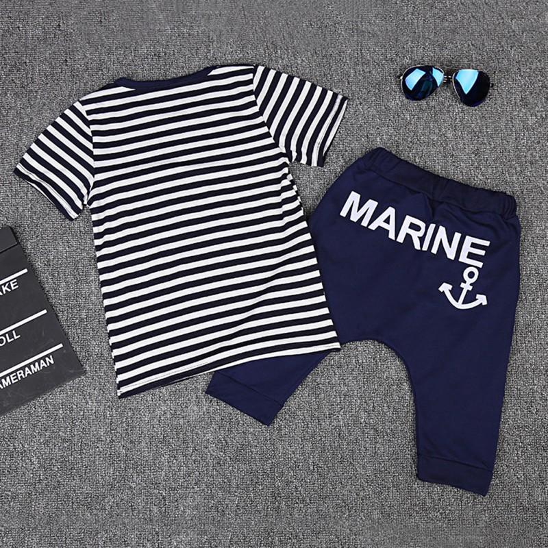 Set áo ngắn tay kèm quần phong cách Hàn Quốc thời trang cho bé trai dễ thương