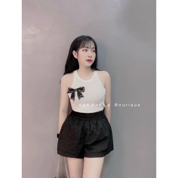 Áo ba lỗ kèm nơ đá hàng QC