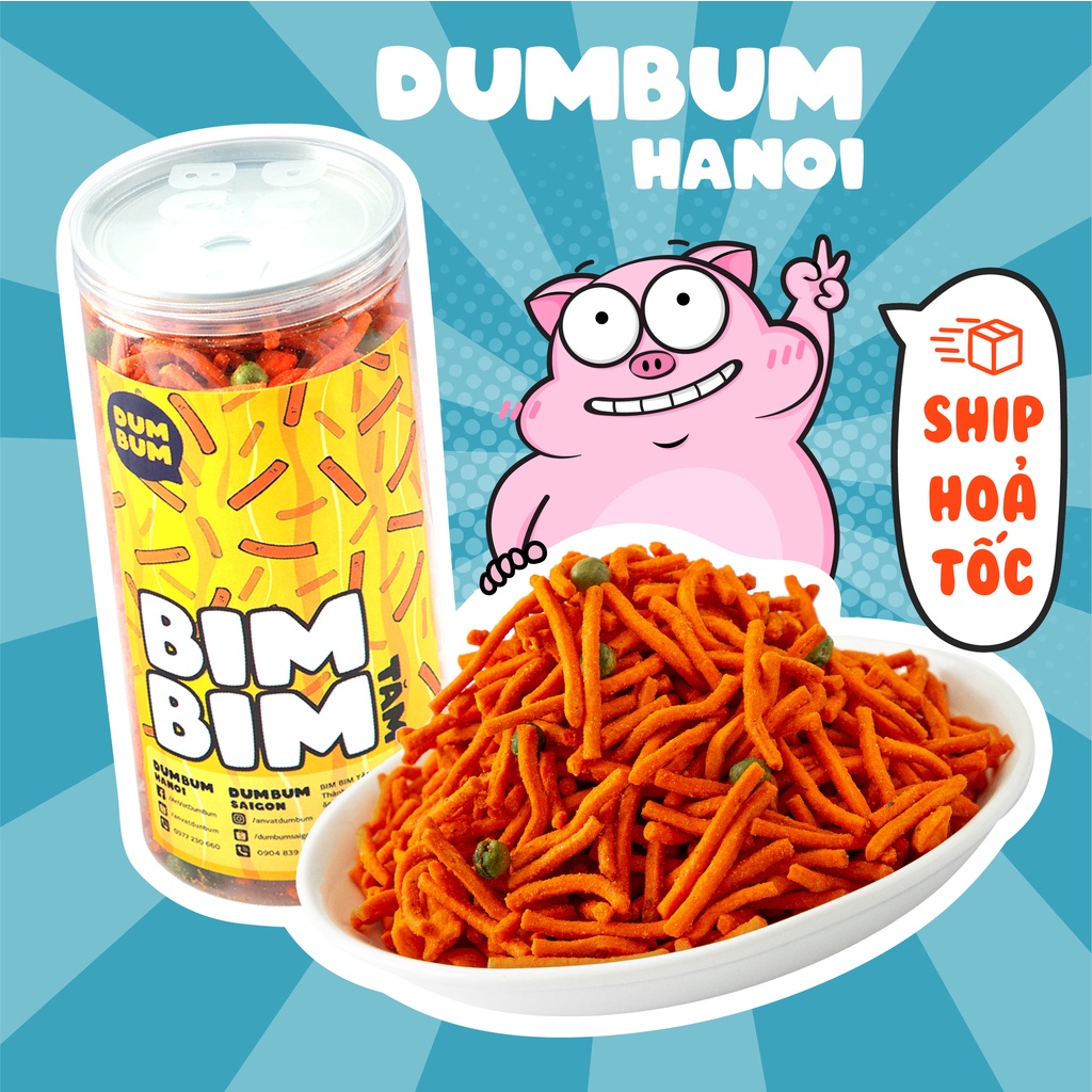 Bim bim que thái lan, bim bim tăm đậu hà lan DumBum đồ ăn vặt Hà Nội 350g