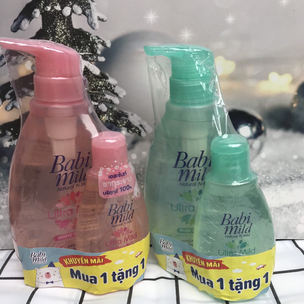 Sữa tắm gội toàn thân babi mild 400ml + tặng kèm chai sữa tắm gội 125ml