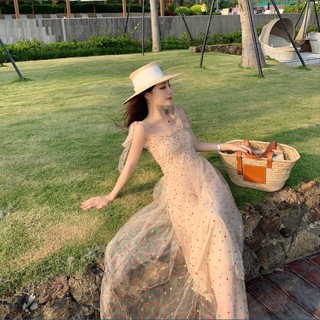 Đầm Maxi Chấm Bi Sắc Màu Tiểu Thư