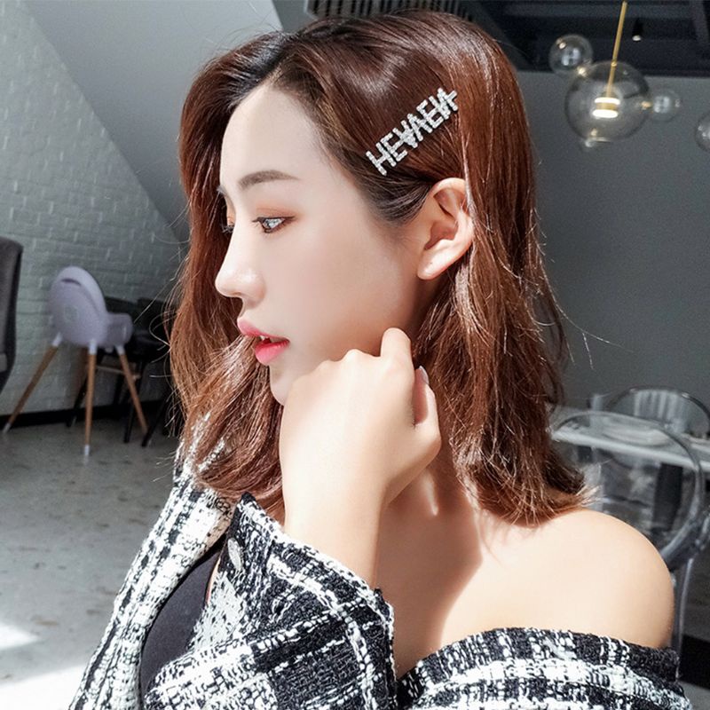 Kẹp Tóc Hình Mặt Cười Đính Đá Lấp Lánh Phong Cách Hàn Quốc