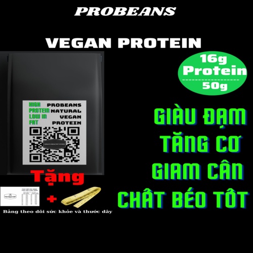 Vegan Protein Power Đạm Whey Thực Vật Hữu Cơ Organic-Bột Tăng Cơ Tập Gym/Tăng Cân/Giảm Mỡ (Không Đậu Nành) ProBeans-500g