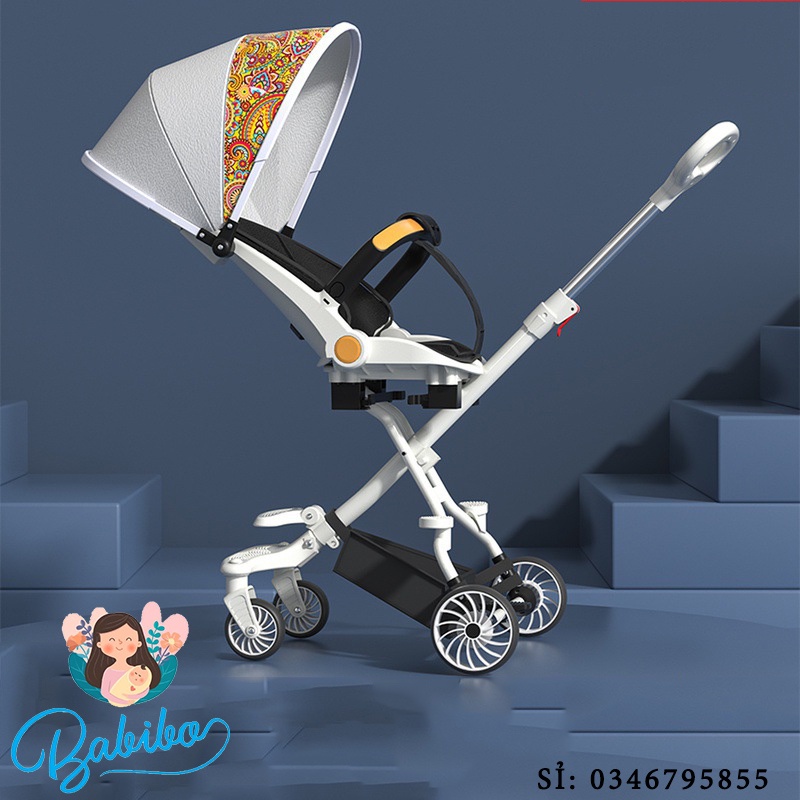 Xe Đẩy 2 Chiều Cho Bé M9, đảo chiều, gấp gọn