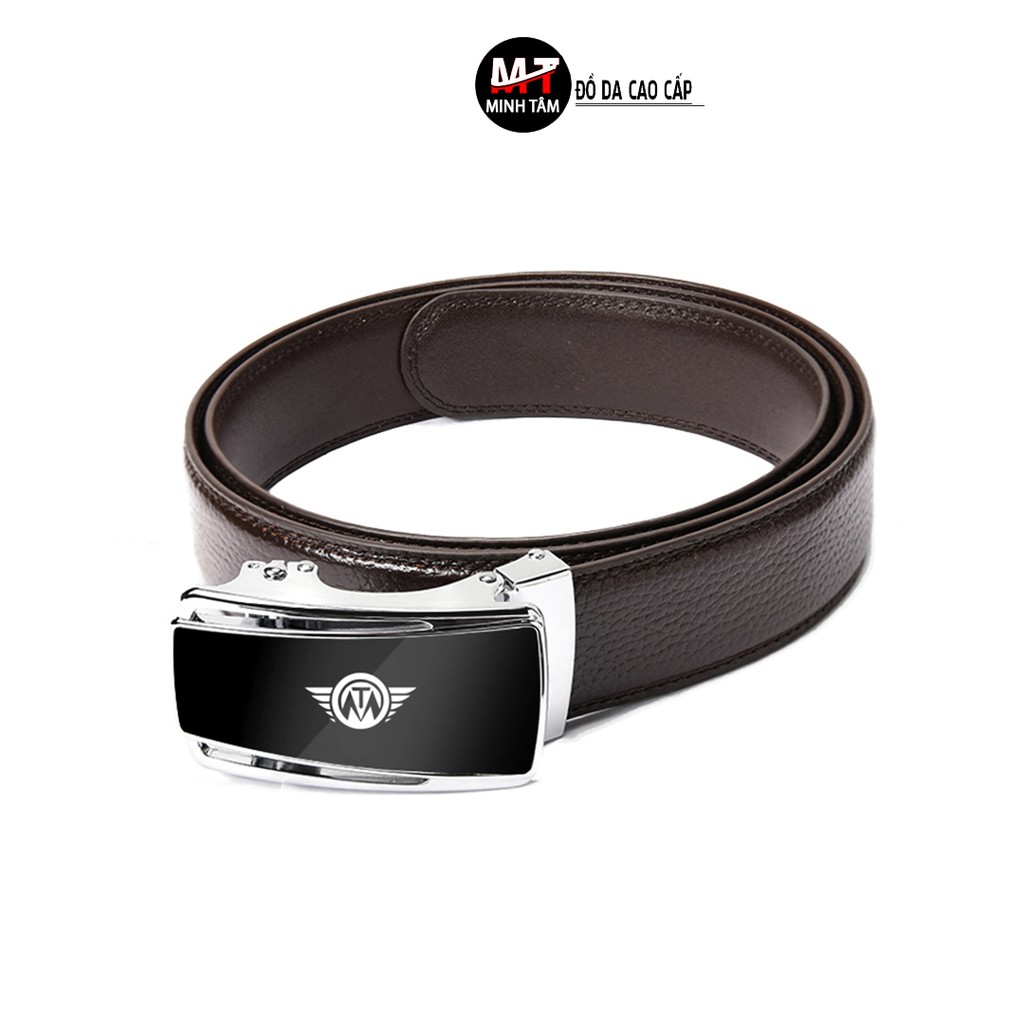 Thắt lưng nam Minh Tâm da bò , khóa loại tự động mặt bóng kiếng MT-23H