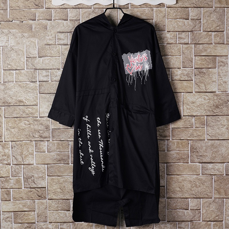 Áo Khoác Mỏng Nhẹ Sơ Mi Nam Dáng Dài Mũ Trùm Đầu Kiểu Hầm Hố Phối Chữ Cá Tính SOMI NAM 9000019 | BigBuy360 - bigbuy360.vn