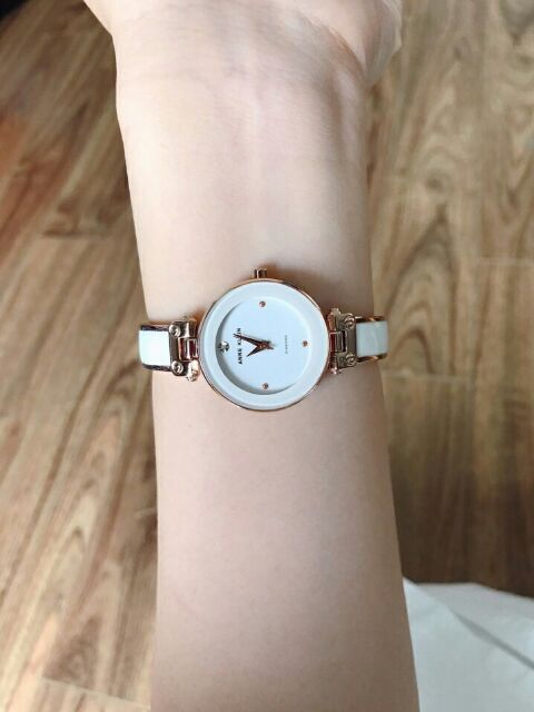 Đồng hồ nữ Anne klein AK/1980WTRG dạng kiềng đá trắng tiểu thư size 28mm