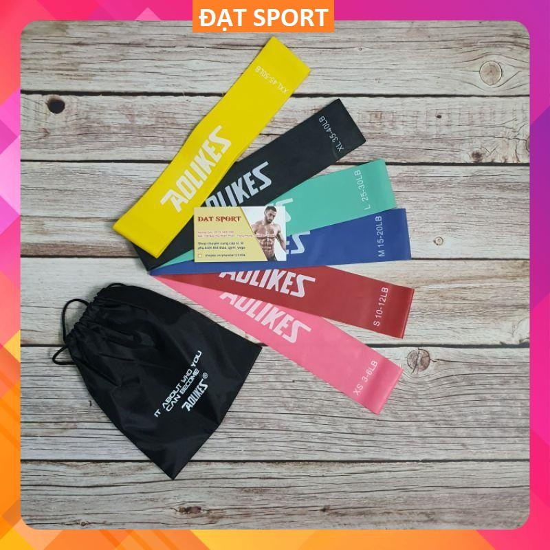 Bộ 6 Dây MiniBand Aolikes Đàn Hồi Kháng Lực Tập Mông Đùi , Tay , Vai , Lưng , Gym , Yoga Tại Nhà