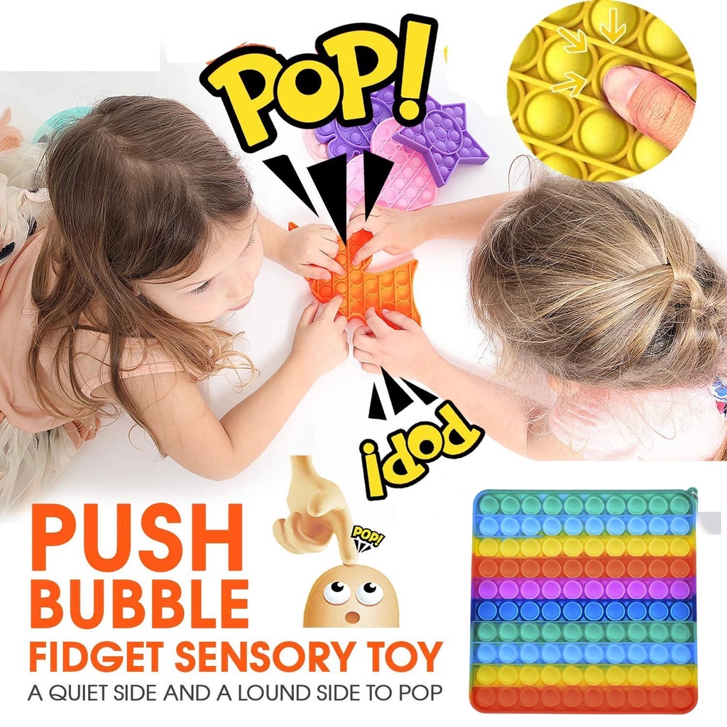 Đồ Chơi Fidget Nhấn Bóp Bong Bóng HDY Giải Trí Rèn Luyện Trí Thông Minh Cho Bé Push Pop It giảm căng thẳng hiệu quả cho người lớn