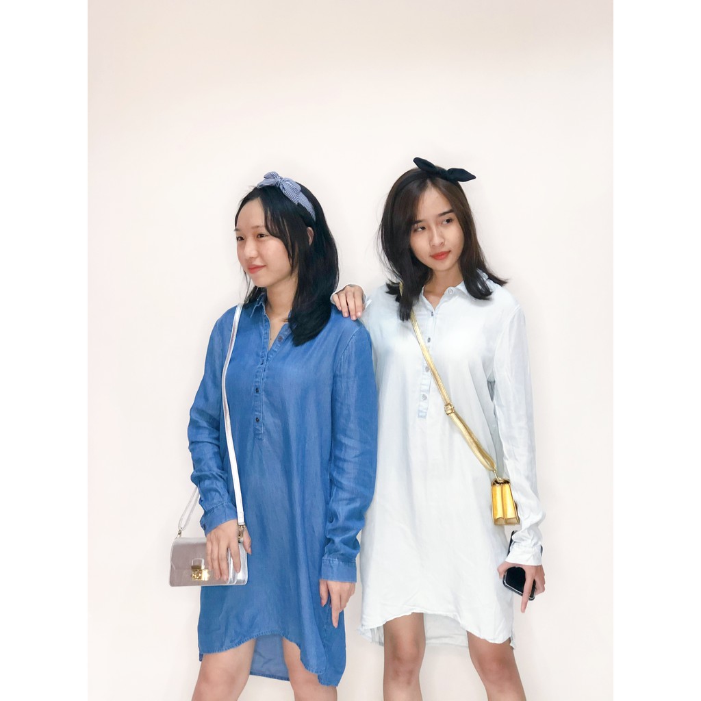 Đầm jean dài tay xuất xịn